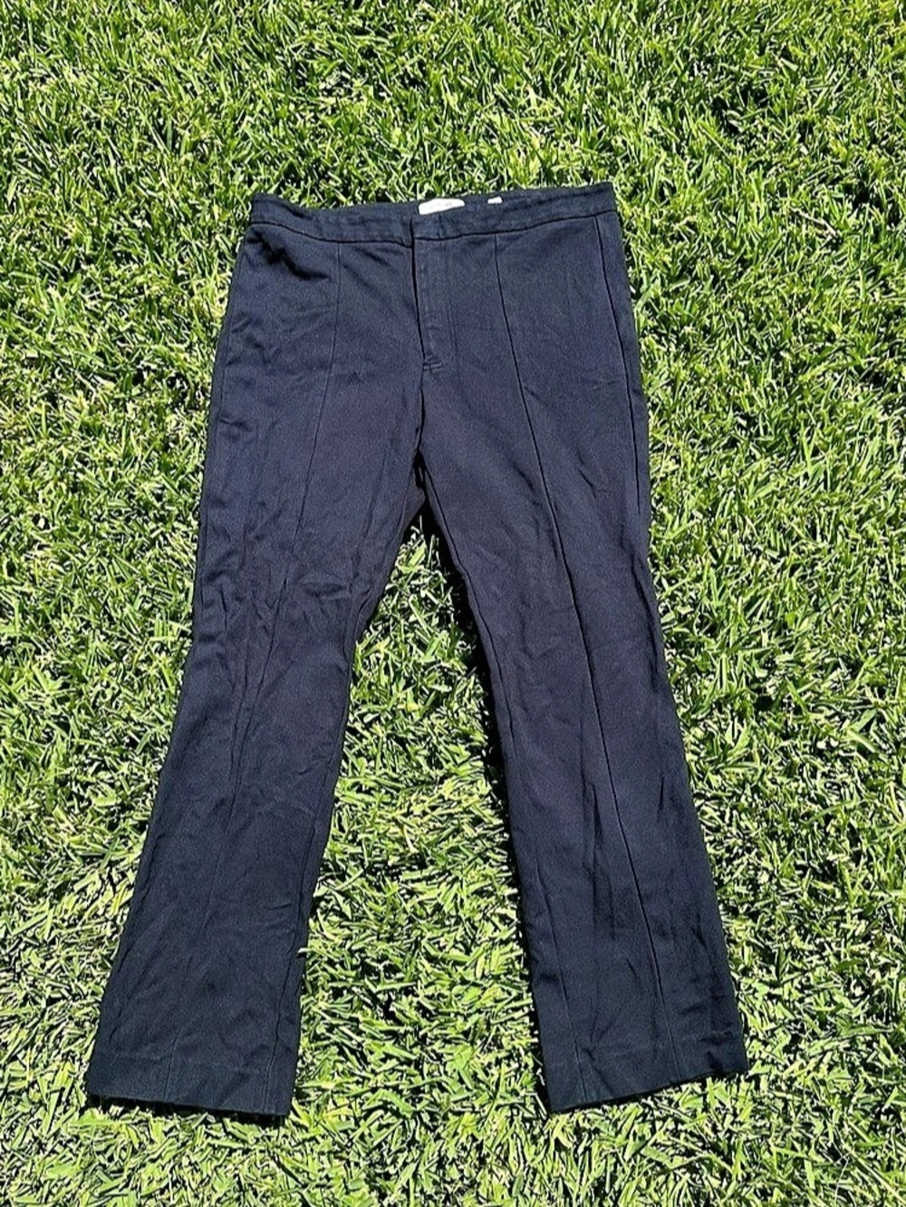 Vince Size 12 Pants Coastal Blue Navy Pintuck Slacks Mid Rise Trousers